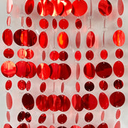 20Pcs 3ft Round Sequin Beaded Curtain Sparkle Door String Curtains Red