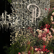 20pcs PVC Square Sequin Door Curtain Decoration 3ft Silver