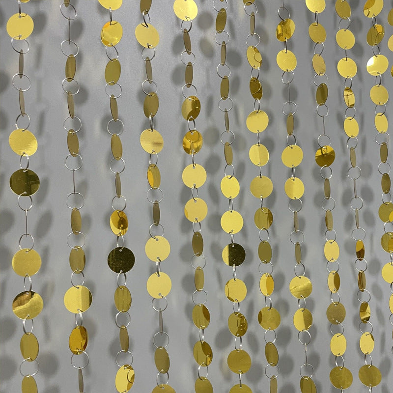 20Pcs 3ft Small Round Sequin Beaded Curtain Sparkle Door String Curtains Gold