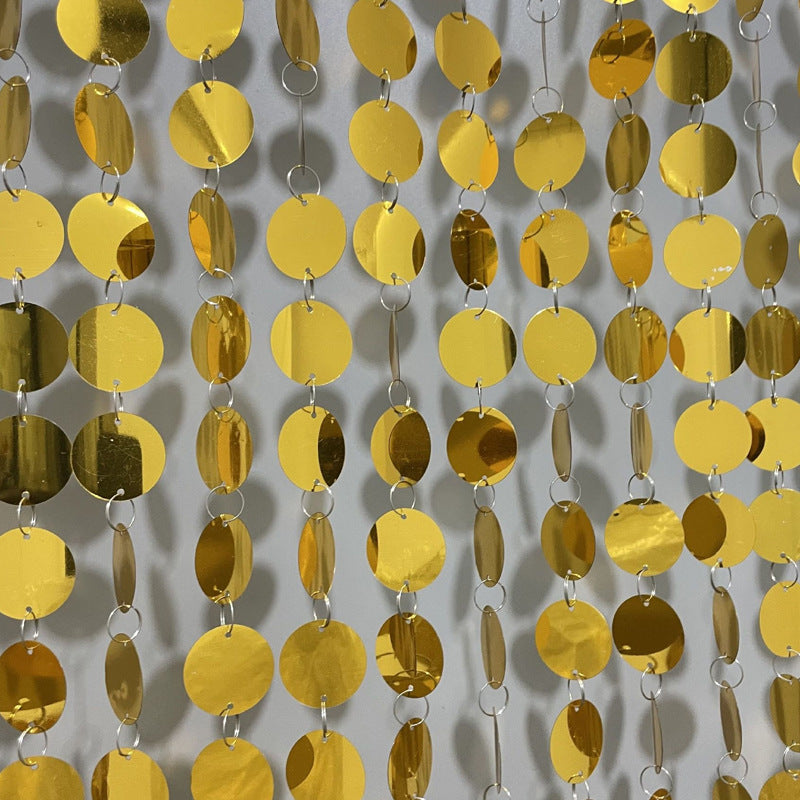 20Pcs 3ft Large Round Sequin Beaded Curtain Sparkle Door String Curtains Gold