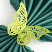 Shimmery Butterfly Napkin Rings 50 Pc Mirror Yellow Green