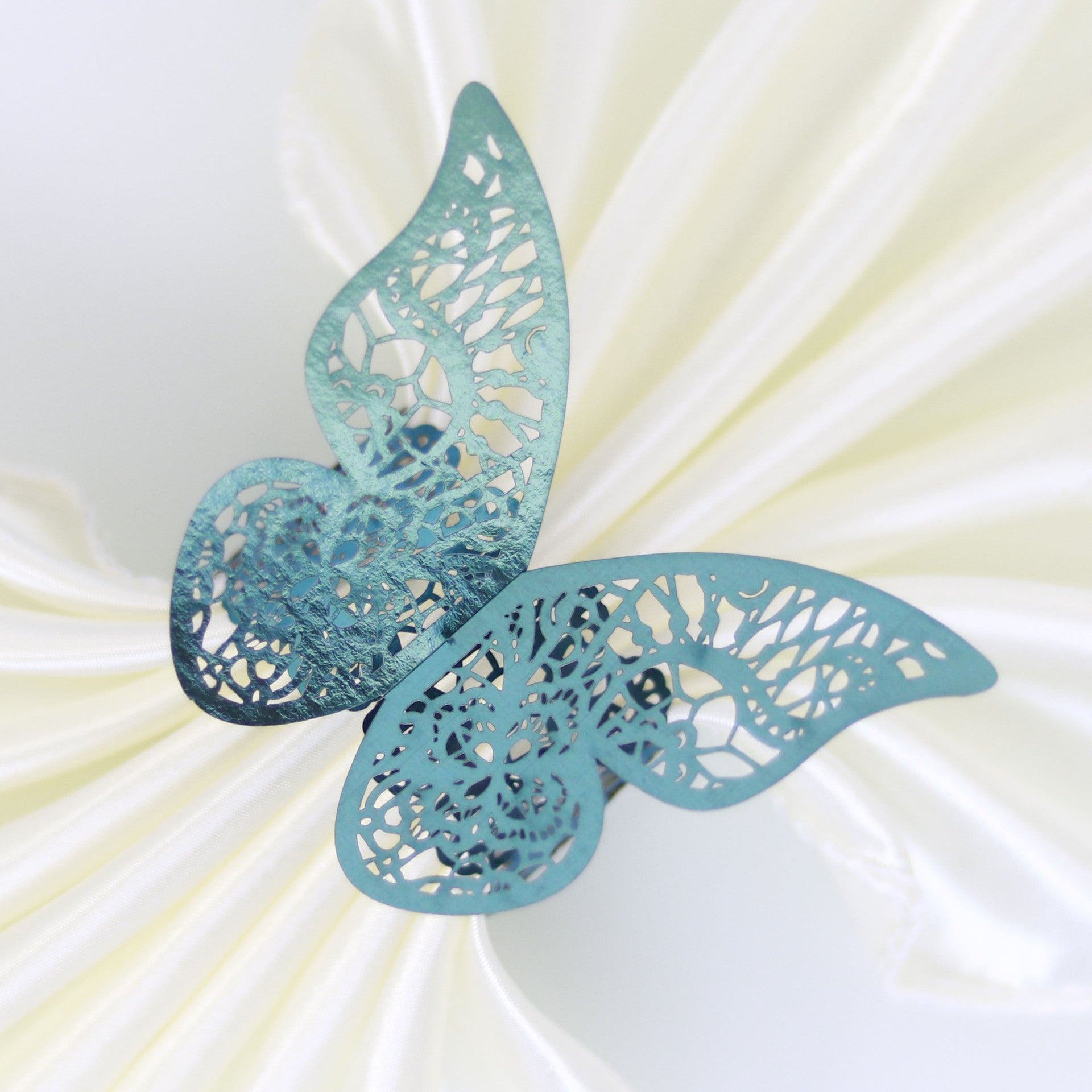 Shimmery Butterfly Napkin Rings 50 Pc Mirror Indigo