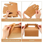 25 Pc Party Favor Gift Tote Gable Box Bags 6.4"x3.5"x5.7" Transparent