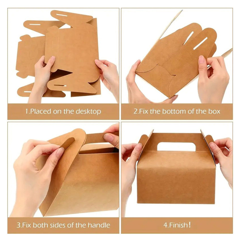 25 Pc Party Favor Gift Tote Gable Box Bags 6.4"x3.5"x5.7" Transparent
