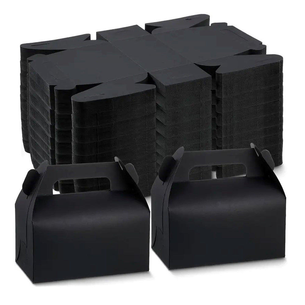 25 Pack Gable Treat Boxes Party Favor Goodie Bag Boxes Black