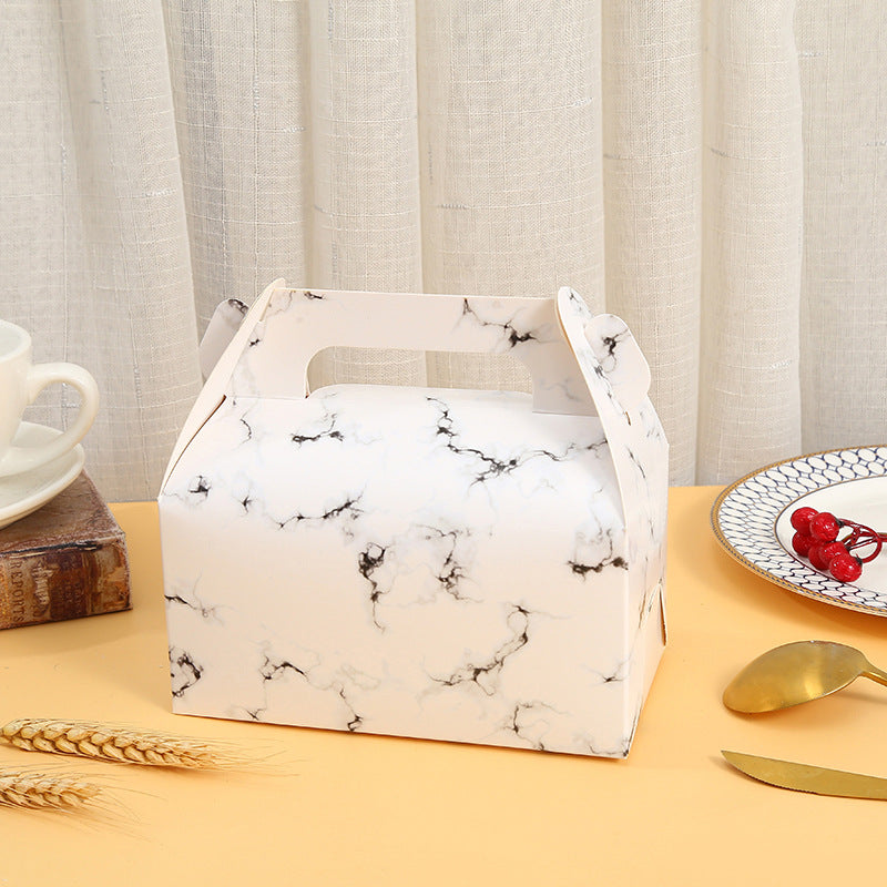 25 Pack Gable Treat Boxes Party Favor Goodie Bag Boxes Marble Pattern
