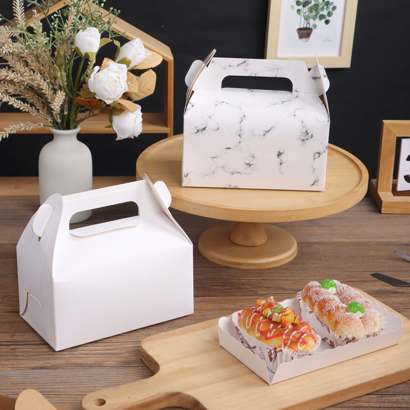 25 Pack Gable Treat Boxes Party Favor Goodie Bag Boxes Marble Pattern