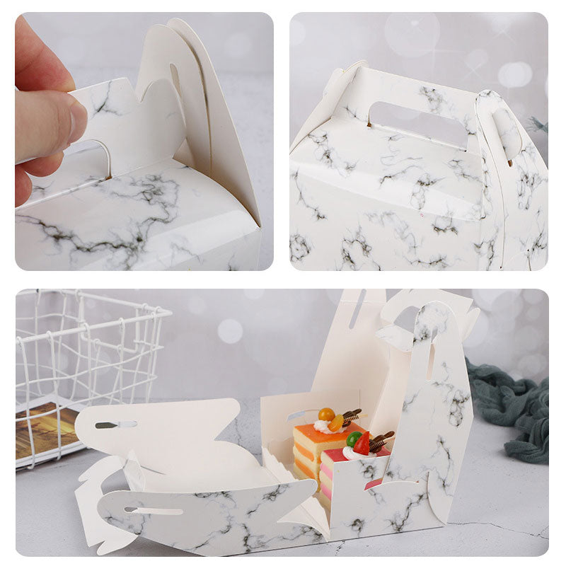 25 Pack Gable Treat Boxes Party Favor Goodie Bag Boxes Marble Pattern