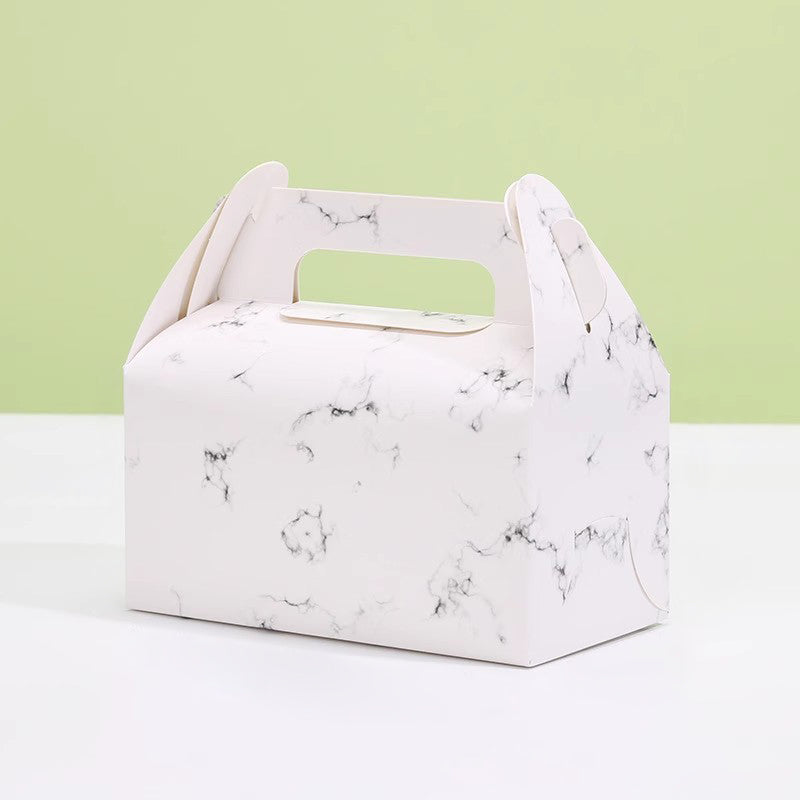 25 Pack Gable Treat Boxes Party Favor Goodie Bag Boxes Marble Pattern