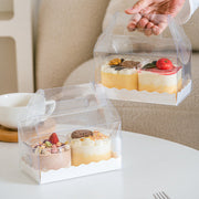 25 Pc Party Favor Gift Tote Gable Box Bags 6.4"x3.5"x5.7" Transparent