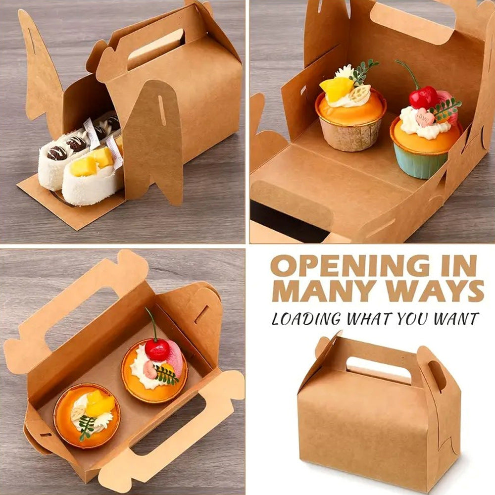 25 Pack Gable Treat Boxes Party Favor Goodie Bag Boxes Brown