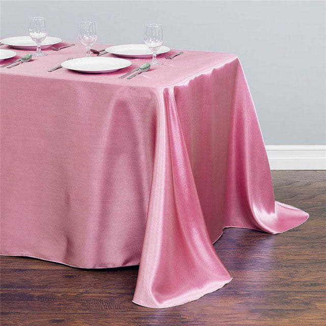 Satin Rectangular 90"x156" Tablecloth Peach