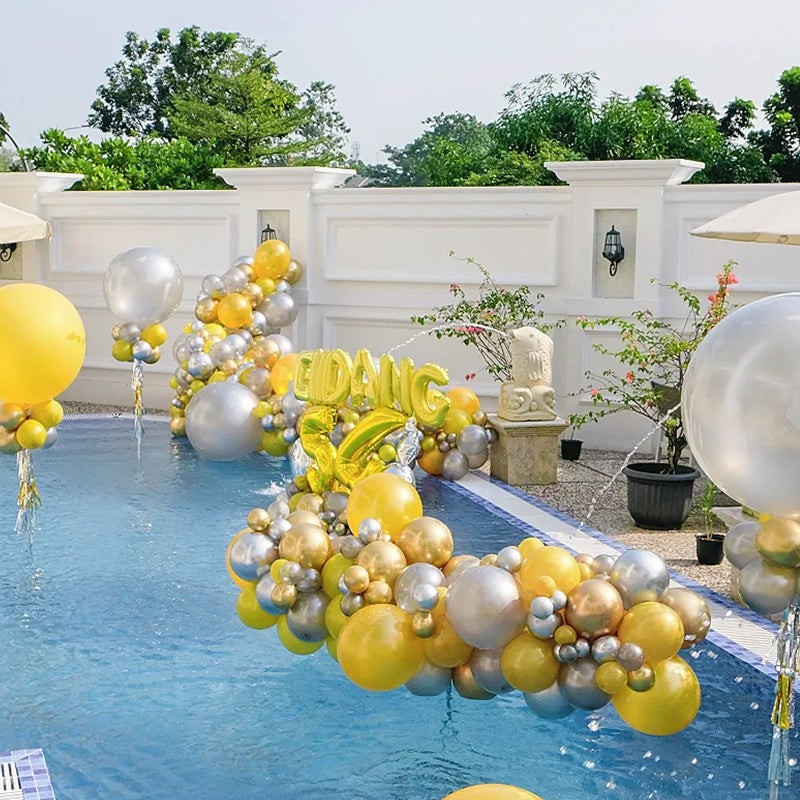 10" Latex Balloons 100 Pcs Pearl Silver