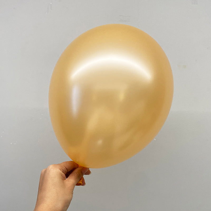 10" Latex Balloons 100 Pcs Shiny Pearl Peach