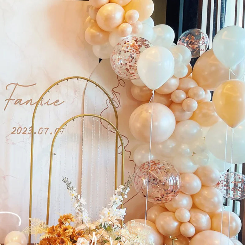 10" Latex Balloons 100 Pcs Shiny Pearl Peach