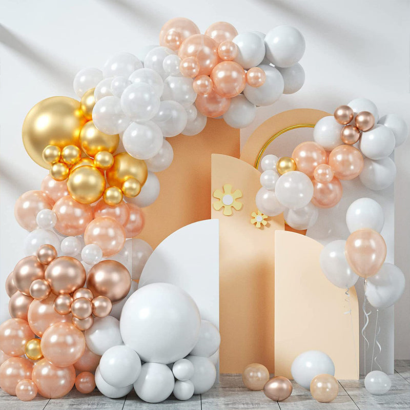 10" Latex Balloons 100 Pcs Pearl Rose Gold