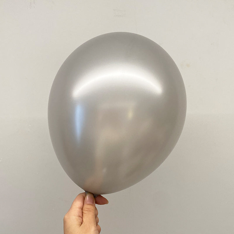 10" Latex Balloons 100 Pcs Pearl Silver