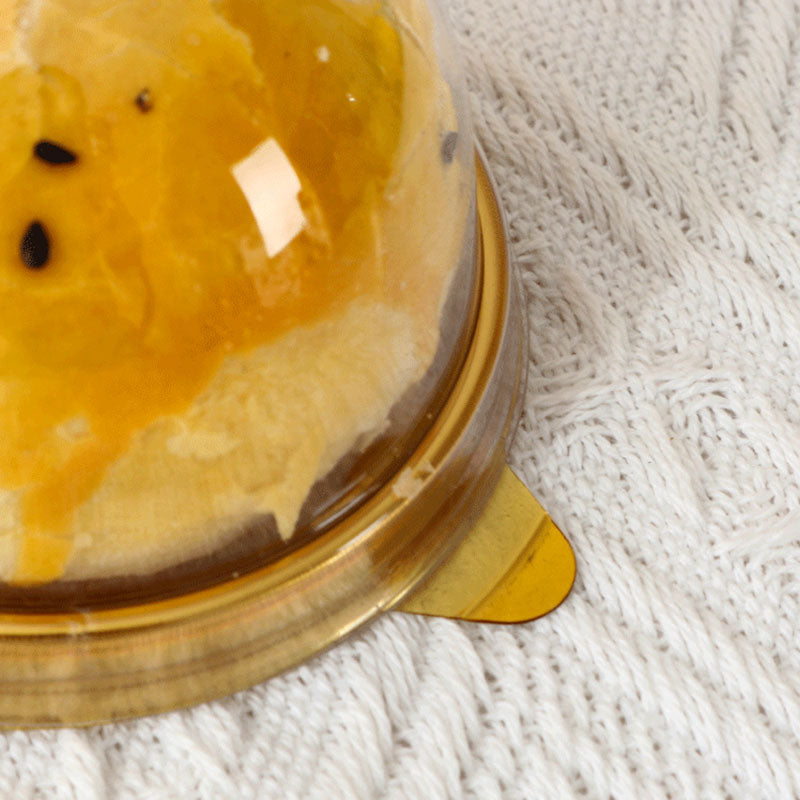 50 Pc Round Dome Design Plastic Cupcake Favor Containers 3" Gold and Clear