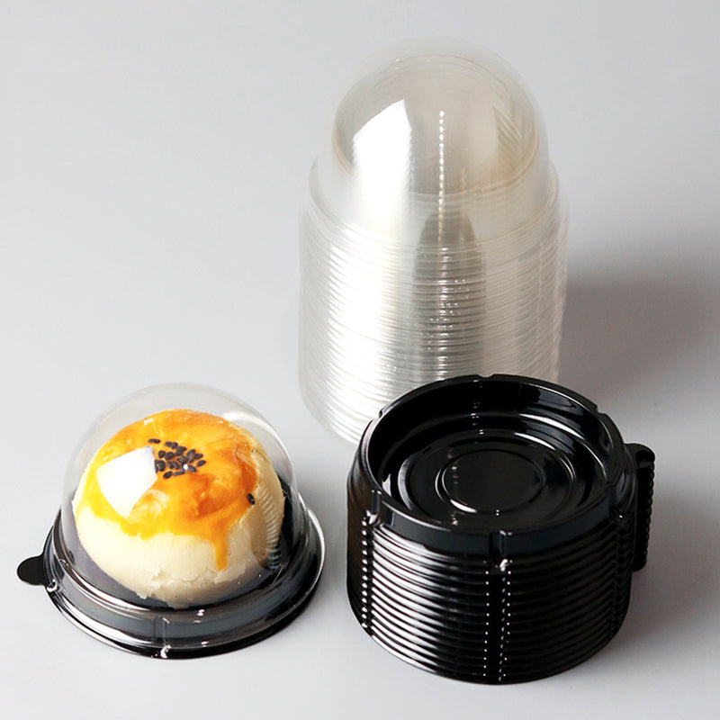 50 Pc 3” Plastic Cupcake Gift Containers Black