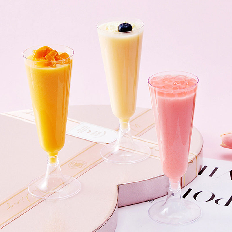 12 Pcs Plastic Champagne Glasses 5oz Clear