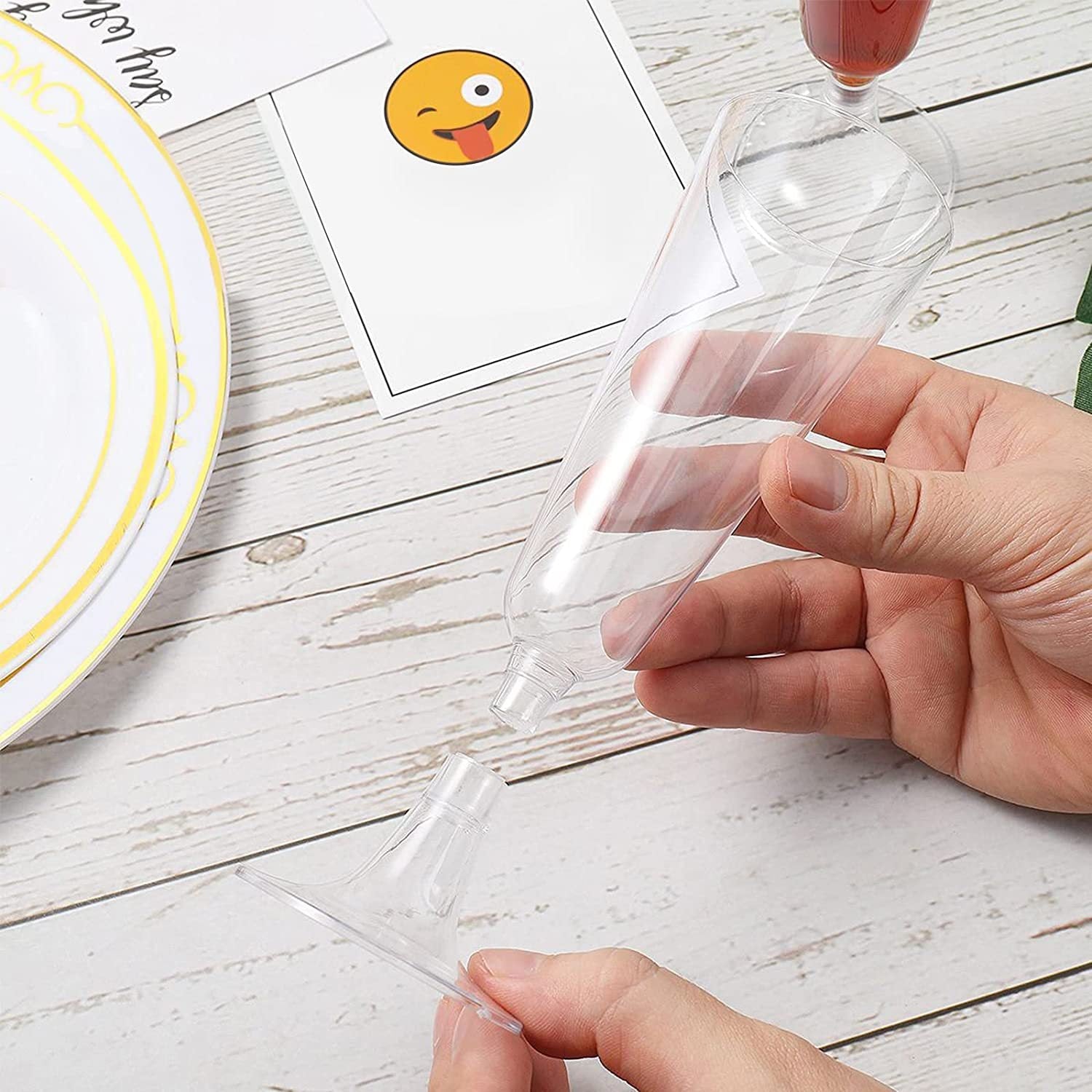 12 Pcs Plastic Champagne Glasses 5oz Clear