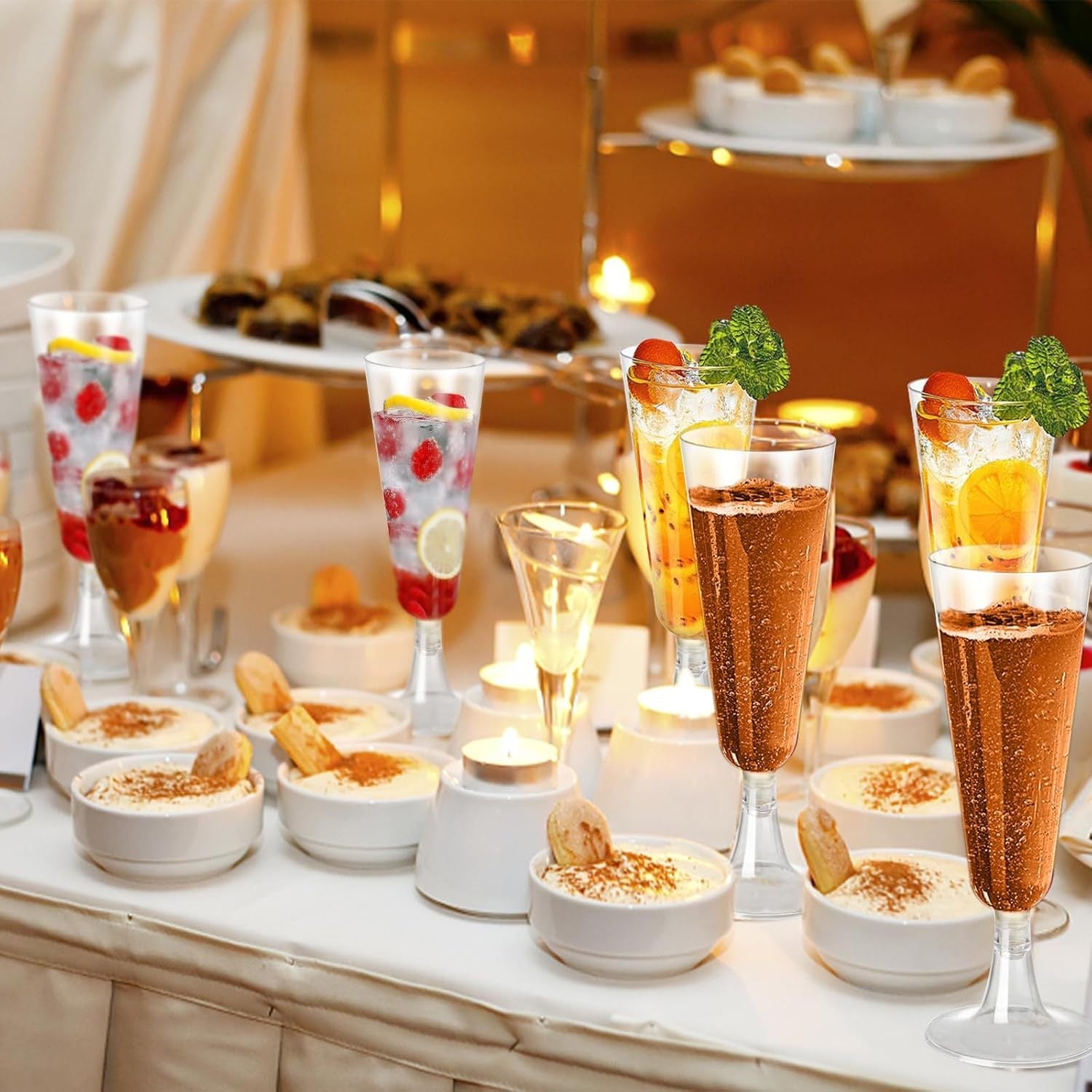 12 Pcs Plastic Champagne Glasses 5oz Clear
