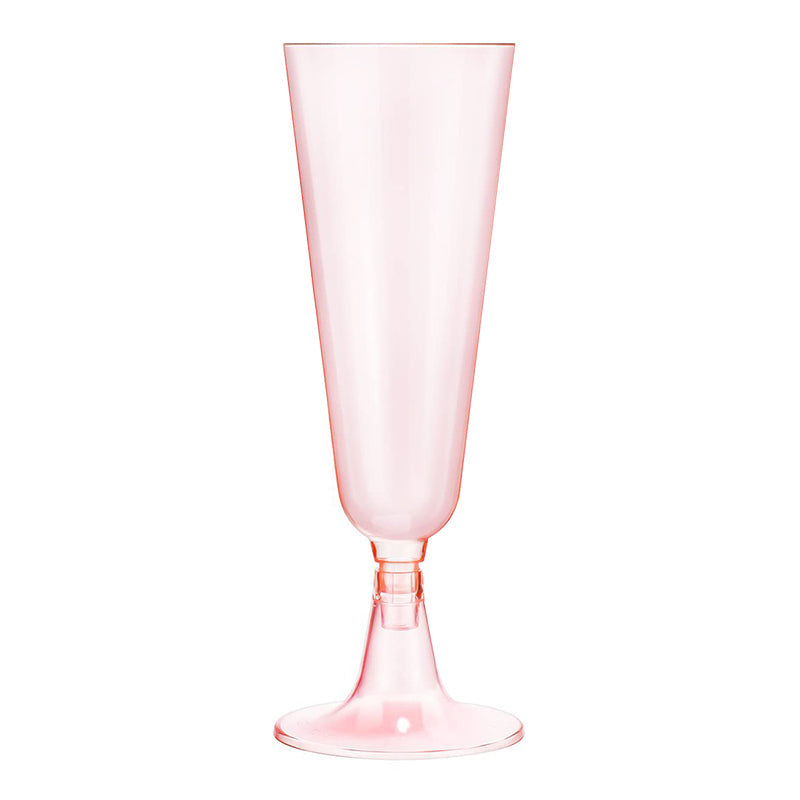 12 Pcs Plastic Champagne Glasses 5oz Transparent Pink