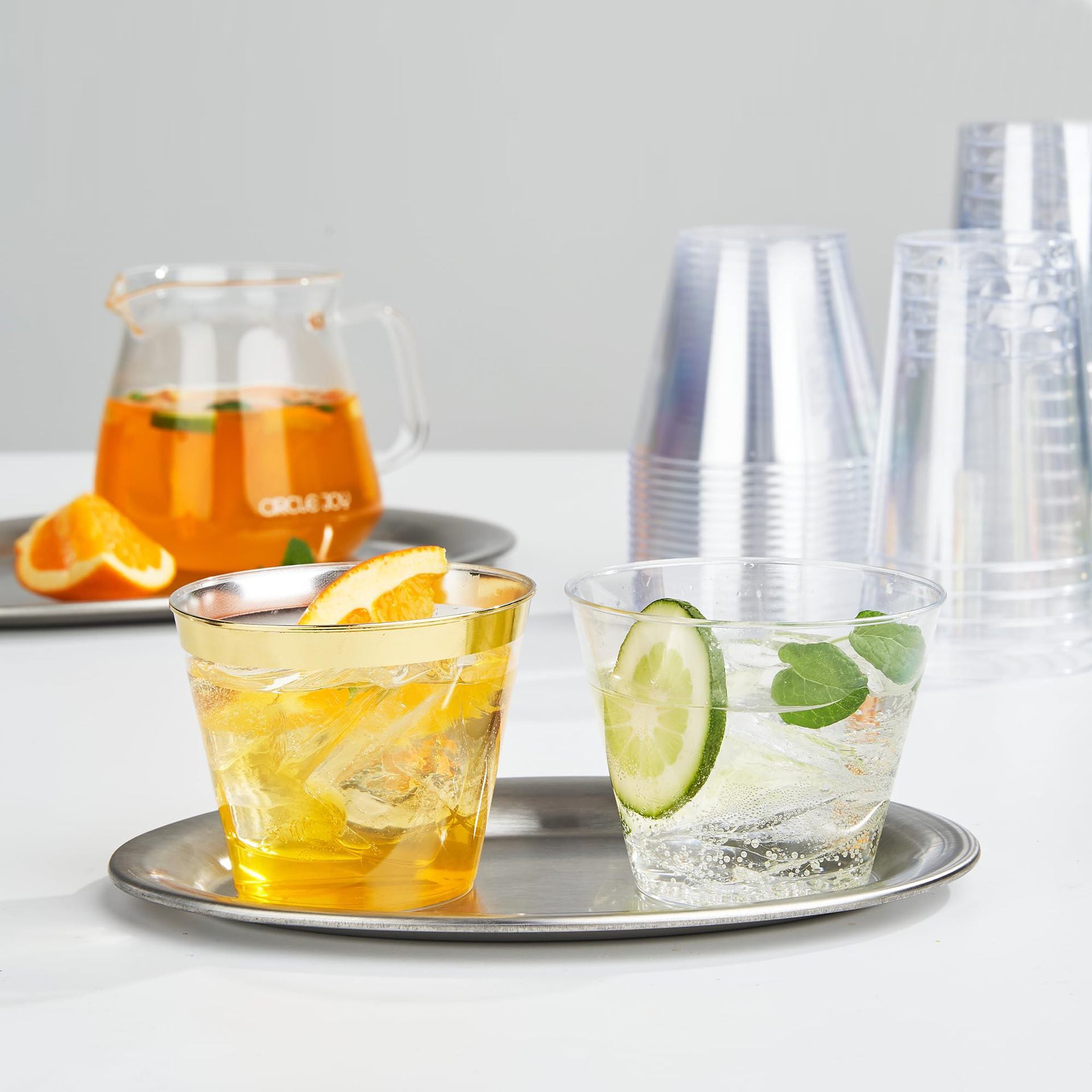 25 Pcs Plastic Party Cups 9oz Crystal Clear