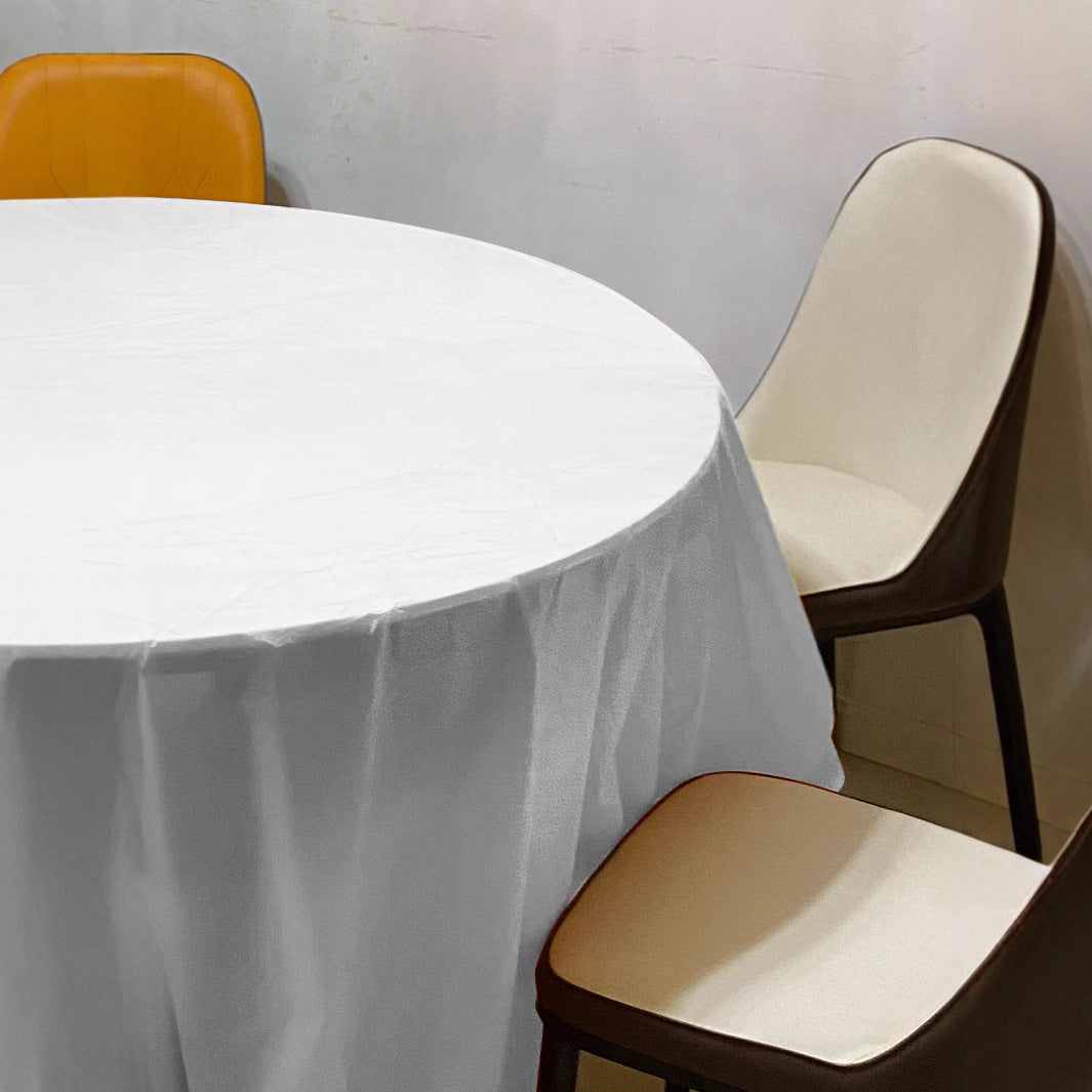 5 Pcs Plastic Table Covers 84" White Round