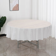 84" Round Disposable Plastic Tablecloths 5 Pcs White