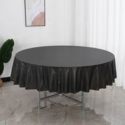 84" Round Disposable Plastic Tablecloths 5 Pcs Black