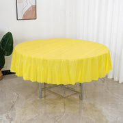 84" Round Disposable Plastic Tablecloths 5 Pcs Yellow