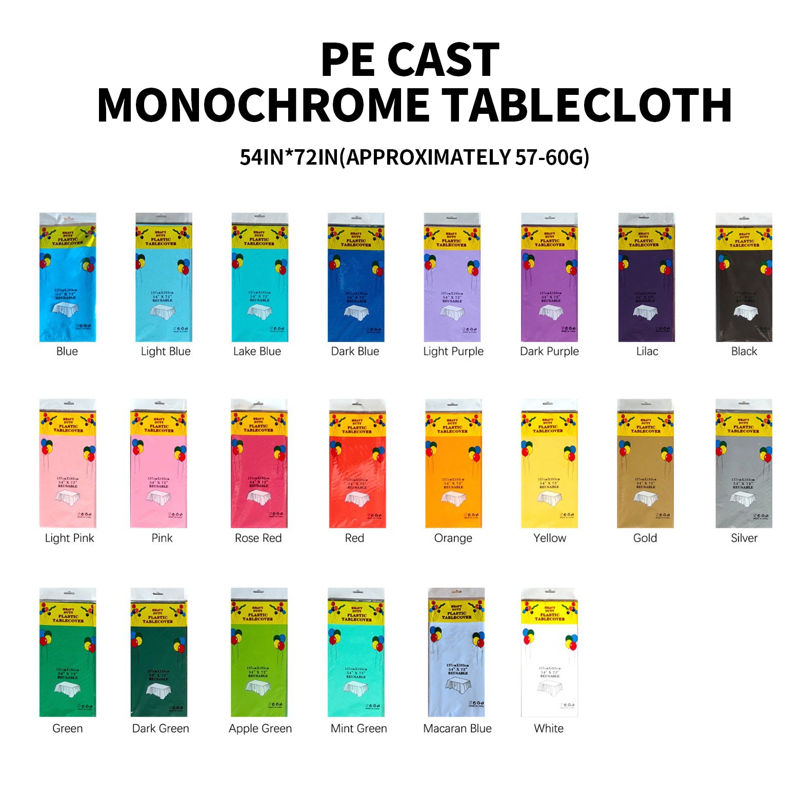 Plastic Tablecloths Disposable Table Cloths Rectangle Party Table Covers