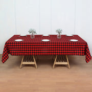 Buffalo Plaid Polyester Rectangle Tablecloth Black/Red