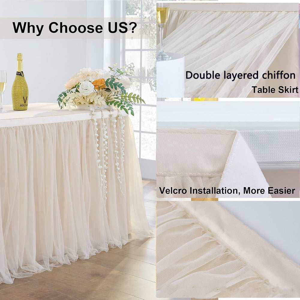 Polyester Table Skirt 14ft Pink