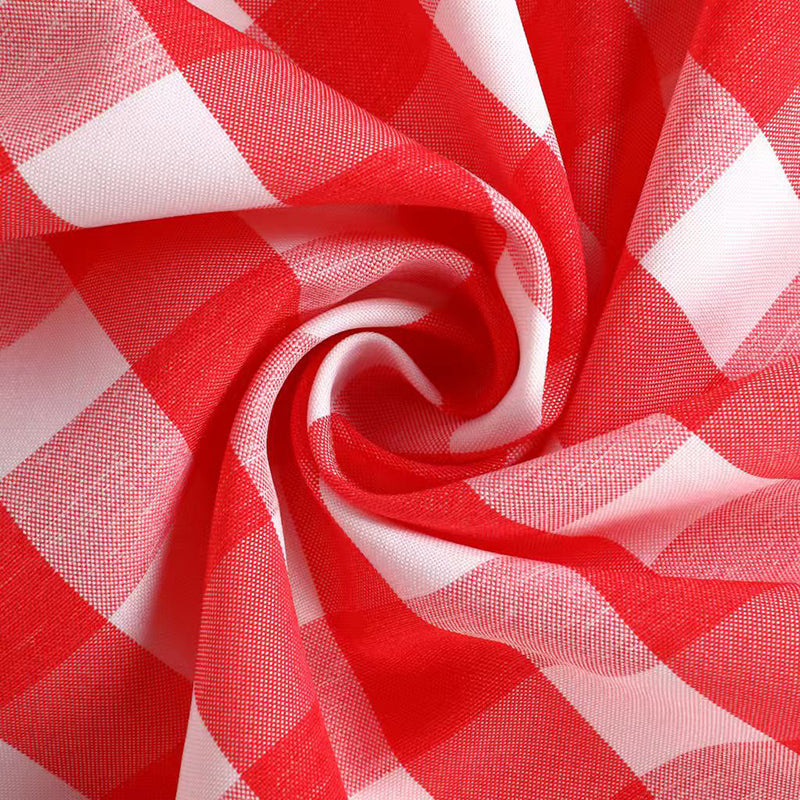 Buffalo Plaid Polyester Rectangle Tablecloth White/Watermelon Red