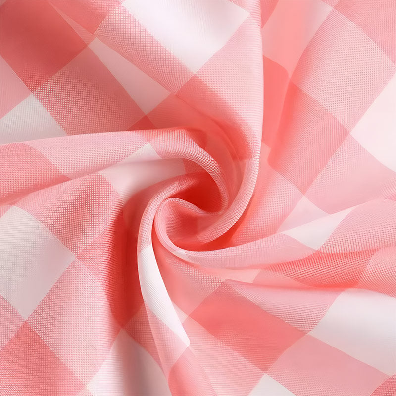 Buffalo Plaid Polyester Rectangle Tablecloth White/Rose Red