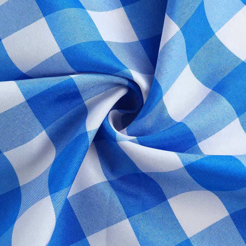 Buffalo Plaid Polyester Rectangle Tablecloth White/Light Blue