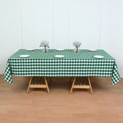 Buffalo Plaid Polyester Rectangle Tablecloth White/Green