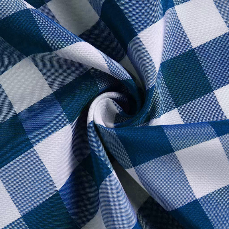 Buffalo Plaid Polyester Rectangle Tablecloth White/Dark Blue