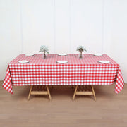 Buffalo Plaid Polyester Rectangle Tablecloth White/Red