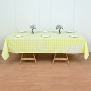 Buffalo Plaid Polyester Rectangle Tablecloth White/Yellow