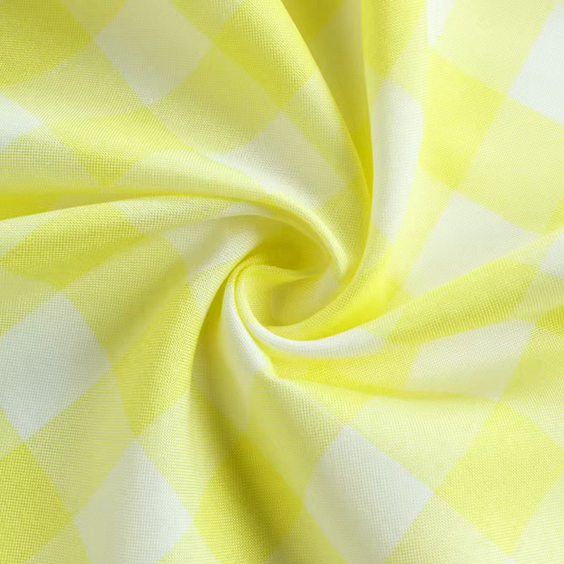 Buffalo Plaid Polyester Rectangle Tablecloth White/Yellow