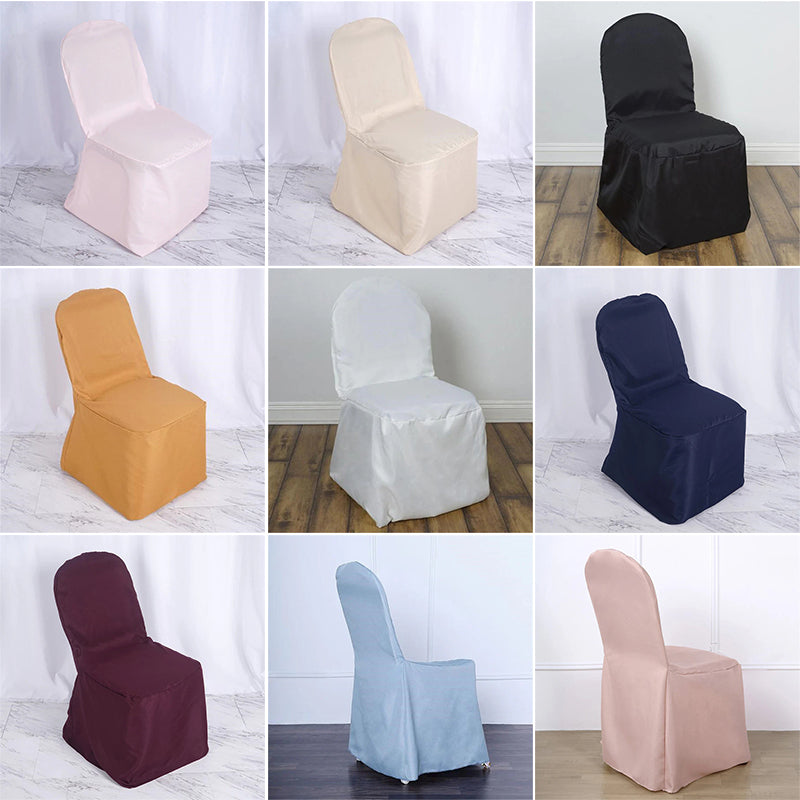 Polyester Folding Chair Cover Dinning Chair Slipcover for Wedding Party Event Banquet Catering