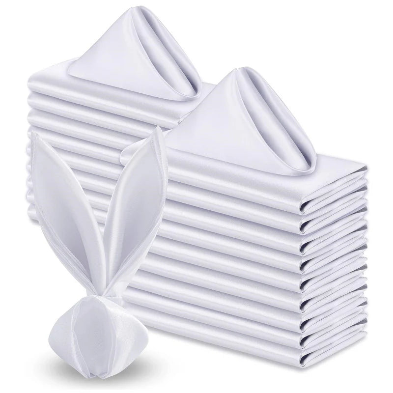 5 Pc Satin Napkin 17"x17" White
