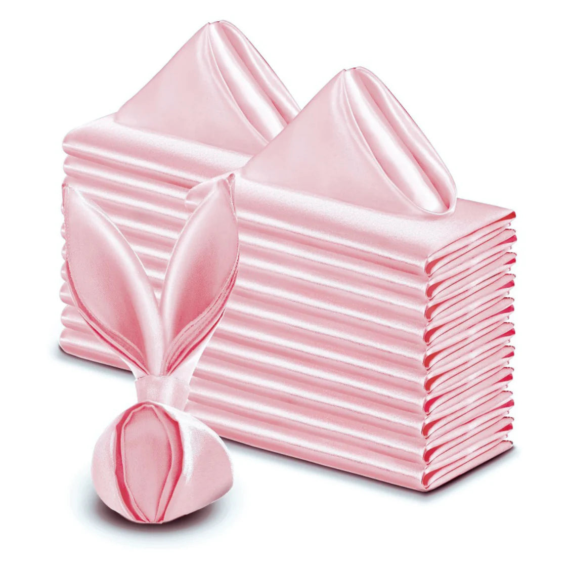 5 Pc Satin Napkin 17"x17" Pink