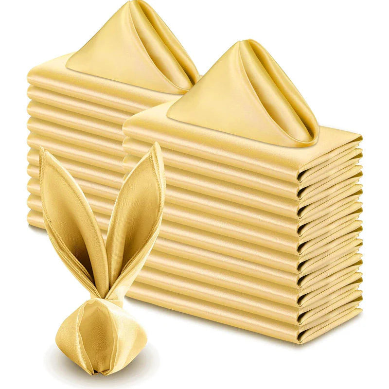5 Pc Satin Napkin 17"x17" Gold