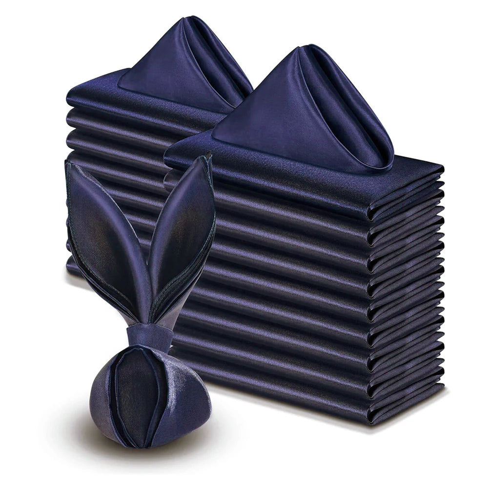5 Pc Satin Napkin 17"x17" Navy Blue