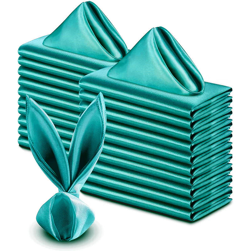 5 Pc Satin Napkin 17"x17" Peacock Blue