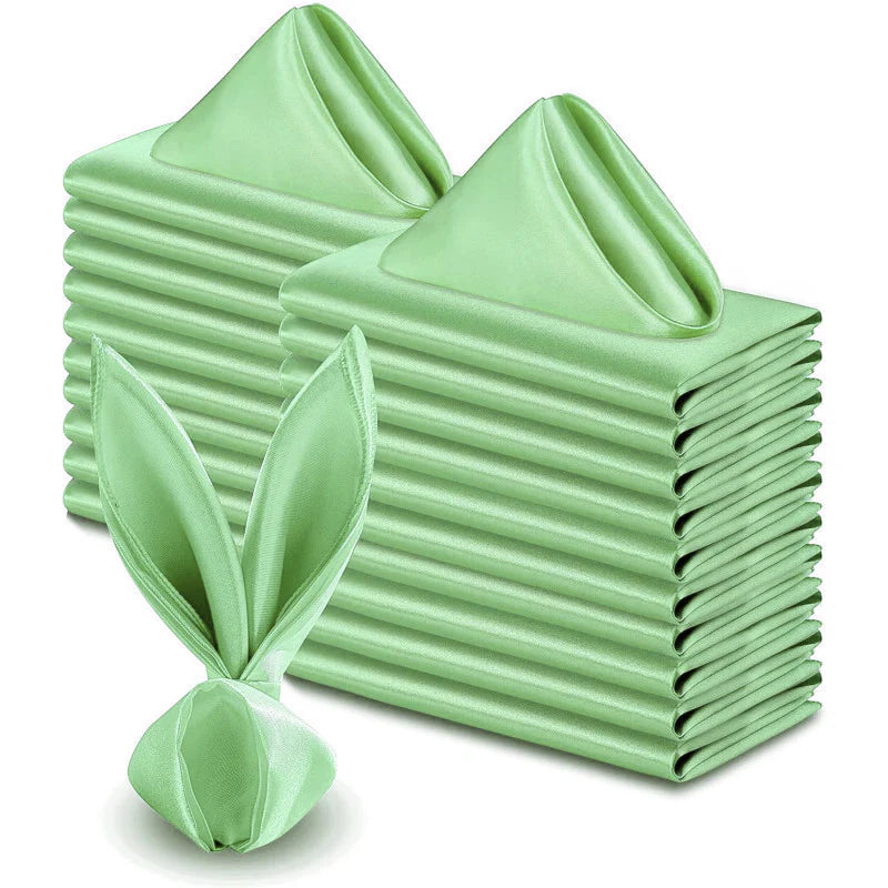 5 Pc Satin Napkin 17"x17" Sage Green